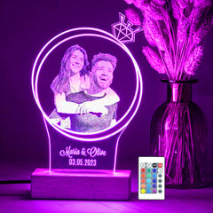 Personalized Gift 3D Acrylic Led base Lamp single Light & Multi Color with Remote DFL18