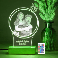 Personalized Gift 3D Acrylic Led base Lamp single Light & Multi Color with Remote DFL18