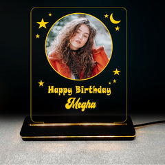 Personalized Birthday Gift Acrylic Led base Lamp single Light & Multi Color with Remote DFL17