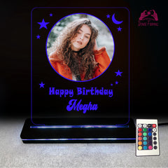 Personalized Birthday Gift Acrylic Led base Lamp single Light & Multi Color with Remote DFL17