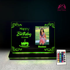 Personalized Birthday Gift Acrylic Led base Lamp single Light & Multi Color with Remote DFL11