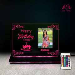 Personalized Birthday Gift Acrylic Led base Lamp single Light & Multi Color with Remote DFL11