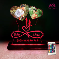 Personalized Gift Acrylic Led base Lamp single Light & Multi Color with Remote DFL14