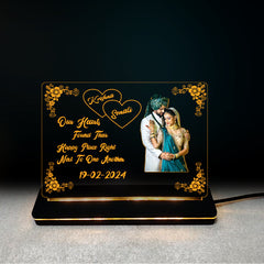 Personalized Anniversary / couple Gift Acrylic Led base Lamp single Light & Multi Color with Remote DFL13