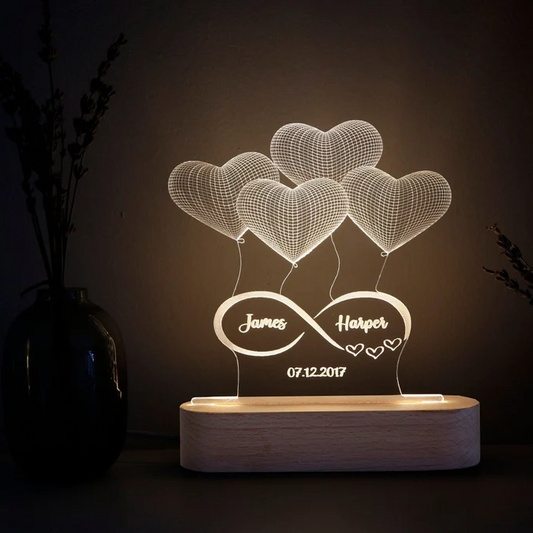 Personalized Gift 3D Acrylic Led base Lamp single Light & Multi Color with Remote DFL20