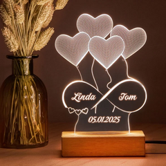 Personalized Gift 3D Acrylic Led base Lamp single Light & Multi Color with Remote DFL20