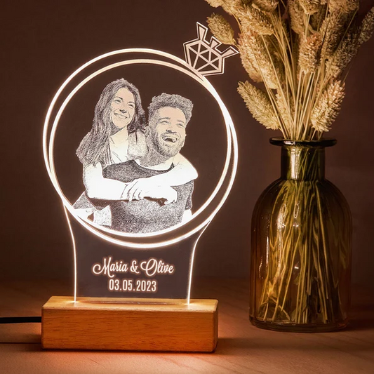 Personalized Gift 3D Acrylic Led base Lamp single Light & Multi Color with Remote DFL18