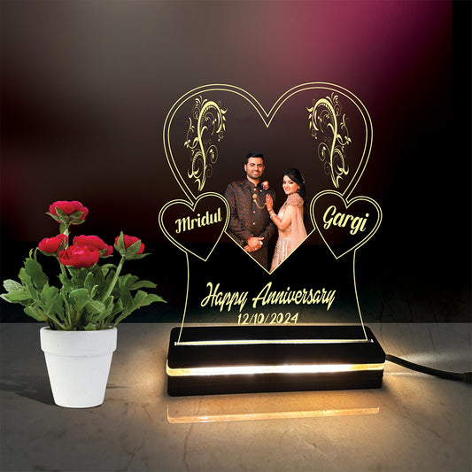 Personalized Gift Acrylic Led base Lamp single Light & Multi Color with Remote DFL16