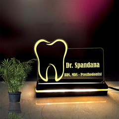 Personalized Dental Doctor Gift Acrylic Led base Lamp single Light & Multi Color with Remote DFLO8