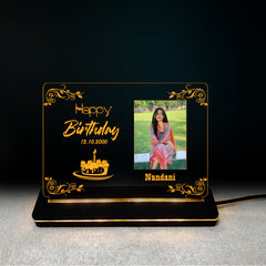 Personalized Birthday Gift Acrylic Led base Lamp single Light & Multi Color with Remote DFL11