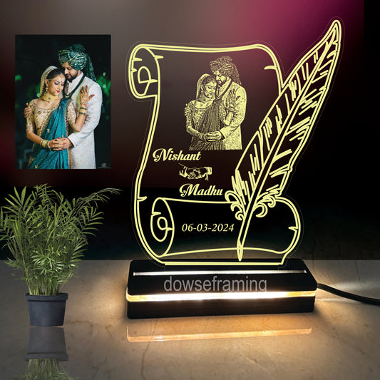 Personalized Acrylic Led base Lamp single Light & Multi Color with Remote DFL18